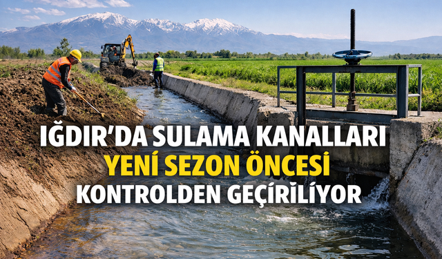 IĞDIR’DA SULAMA KANALLARI SEZON ÖNCESİ KONTROLDEN GEÇİRİLİYOR